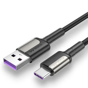 Cable USB, tipo C, de nylon, carga rápida