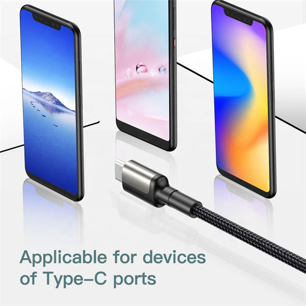 Cable USB, tipo C, de nylon, carga rápida