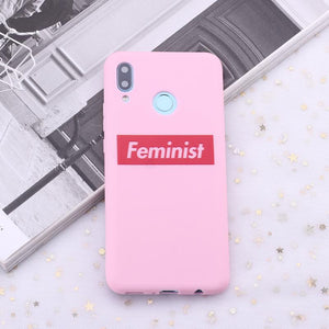 Funda feminista Samsung A51, girl power, color rosa