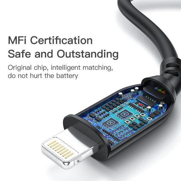 Cable lightning, certificación MFI, diseño atrativo